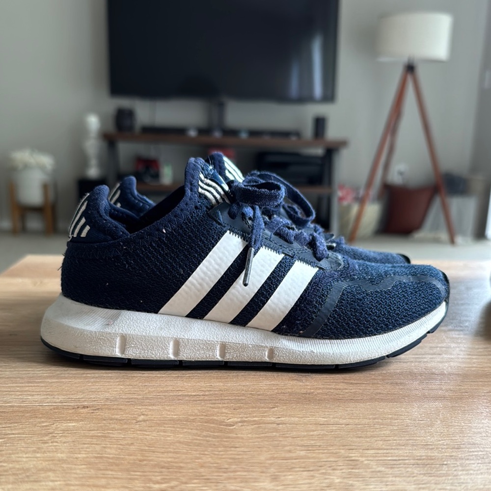 Adidas Kids Navy and White Sneakers